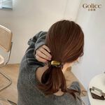 【Gulicc 】古莉可 髮圈 韓版金屬長方花朵髮圈, , large