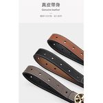 【A&R】十字風格雙面2色用真皮皮帶 卡其色+黑色, , large