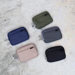 【YUN Select】EBIZU 日系潮流零錢包-軍綠 工裝風格 卡片 駕照可放 雙拉鍊 兩層收納, , large