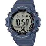 CASIO 卡西歐 10年電力 大字體顯示 第二時間電子錶 手錶-藍 AE-1500WH-2AV, , large