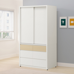 【唯熙傢俱】羅伊原木雙色3.5尺滑門衣櫃, , large