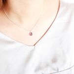 【Angel & Me】Amethyst Raindrop s925 sterling silver necklace Valentine Day gift, , large