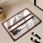 Soft diatomaceous earth water-absorbing non-slip floor mat with color printing, , large
