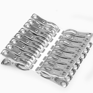 Stainless steel anti-hook clothespins 20 clips - 6cm