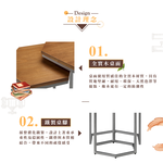 【Hampton 漢汀堡】哈特利六角實木茶几組-橡木色+銀灰, , large