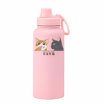 【吾家有貓】吾家有貓運動水壺陶瓷款 1000ML-淡粉, , large
