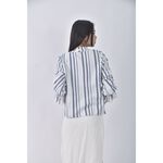 (S) couture brooch條紋藍色長袖上衣二手衣, , large