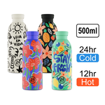 [義大利 24Bottles] 不鏽鋼雙層保溫瓶 500ml / 綻放系列, , large