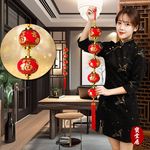 吉祥如意小燈籠新年吊飾2入3組#113(新春過年掛飾/流蘇開運掛飾/開運招財/入厝/新婚室內裝飾掛件), , large