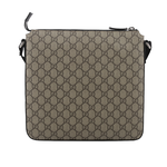 GUCCI GG Supreme 塗層帆布拉鍊口袋郵差包/米色/黑色, , large