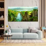 【御畫房】天瀑 國家一級畫師手繪油畫60×120cm(VF-136), , large