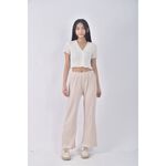 (F) earth music ecology高腰坑紋杏色長褲二手衣, , large