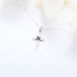 【Angel & Me】Star of Bethlehem Cross 925 sterling silver necklace Christmas gift, , large