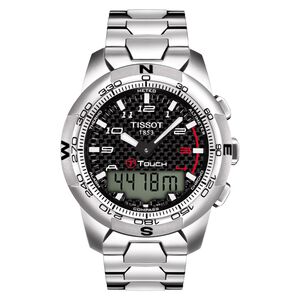 TISSOT天梭 T-TOUCH II 鈦觸控錶-黑x銀/43mm  T0474204420700
