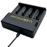 PRACTICAL PCA-010 smart four-slot lithium battery charger overload protection anti-overheating anti-short circuit applicable, , large