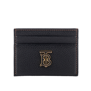BURBERRY TB 標誌粒紋牛皮4卡名片/卡片夾/黑色