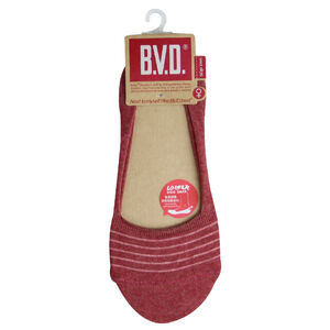 B.V.D簡約條紋休閒女襪套-5B248暗紅色