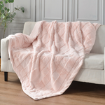 【Betrise】Pink | Marshmallow imitation rabbit plush blanket (150x210cm), , large