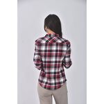 (S) lativ質感棉質純棉格紋紅色長袖上衣二手衣, , large