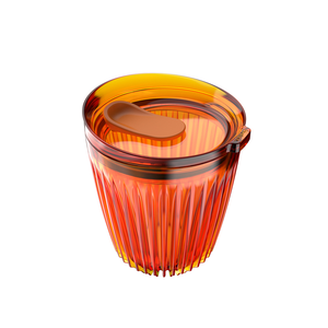 【Huskee】 Reusable Coffee Cup HuskeeRenew Tritan 8oz Amber (w/stopper lid) 