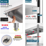 【誠宜居家】70x45x168公分【 特厚款鋼板加粗加厚80%】(三面圍欄-五層不鏽鋼置物架)-加強底部橫梁 收納架 不鏽鋼置物架 不銹鋼置物架 廚房不銹鋼置物架 置物架 家電架 廚房架 架子, , large
