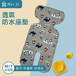 專業透氣防水座墊-(74x35cm)/花色-灰企鵝