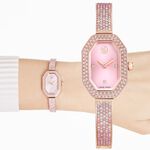 SWAROVSKI 施華洛世奇 Dextera 璀璨水晶八角手鐲手錶 女錶-粉紅/31 x 19mm(5717588), , large