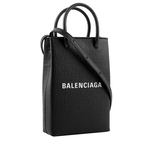 BALENCIAGA Logo購物手機袋/黑色, , large