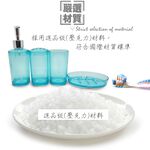 金德恩 GS MALL 台灣製造 一組透明4件 壓克力方型盥洗用具 壓克力用具 盥洗用具 漱口杯 牙膏架 牙刷架 肥皂盒 香皂盒, , large
