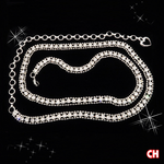 【CH-BELT 銓丞皮帶】閃亮奧鑽水鑽 流行造型女生細版腰鍊帶, , large