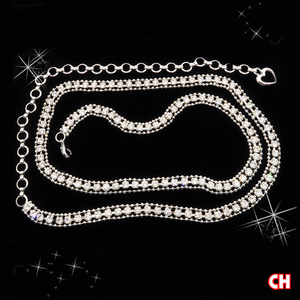 【CH-BELT 銓丞皮帶】閃亮奧鑽水鑽 流行造型女生細版腰鍊帶