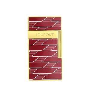 s.t.Dupont 都彭Monogram 1872 Biggy 漆面打火機-酒紅x金 025078B