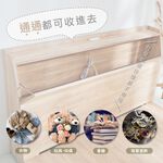 台灣製【藤原傢俬】日式風格二件式床組(床頭箱+低床底/床架), , large