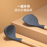 【Taste Plus】悅味 德國櫸木柄 矽膠鏟+矽膠杓 矽膠包不鏽鋼 不易變形(不沾鍋專用)-2件組, , large