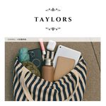 【TAYLORS】韓版 夏日條紋帆布托特包-焦糖 棉布軟包 大容量 帆布袋 手提 肩背包 沙灘袋, , large
