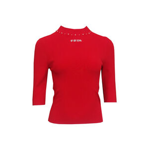 EVA紅色修身毛針織衫,  EVA紅色修身毛針織衫