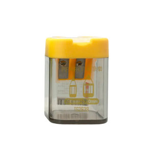 Square Dual-Hole Pencil Sharpener &ndash; Yellow