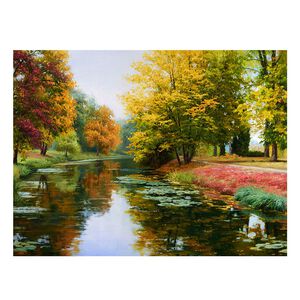 【御畫房】湖邊風光 國家一級畫師手繪油畫60×80cm(VF-165)