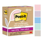 【3M】Post-it 利貼 狠黏 環保便條紙 76x76mm（70張 /本）混色5本 /盒 654R-5SSNRP, , large