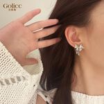 【Gulicc】古莉可 耳環 鋯石蝴蝶結耳飾, , large