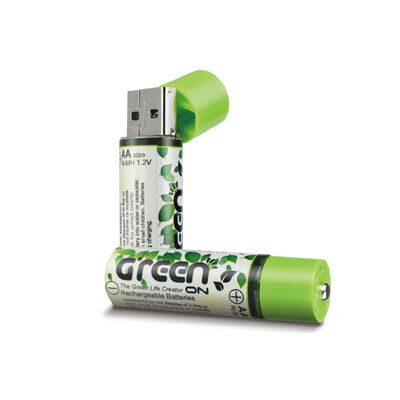 【GREENON】USB充電環保電池(AA/3號)-2入 鎳氫電池
