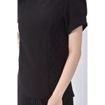 (S) eyescream質感圓領黑色短袖上衣二手衣, , large