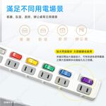 Super Electric King SNB266-15 6 Open 6 Plug 6 Feet 2P Extension Cord UL Certified Overload Protection 180 Degree Steerable Plug, , large