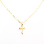 【Angel & Me】簡約 水滴 十字架 Cross 14KGF 包金 項鍊 生日 紀念 畢業 情人節 聖誕節 禮物, , large