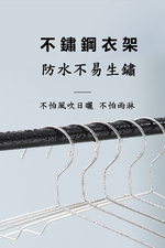 【誠宜居家】 長45cmx寬3mm不鏽鋼防滑衣架10入《加粗》(衣架 曬衣架 晾衣架 防滑 乾濕兩用), , large