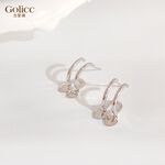 【Gulicc】古莉可 耳環 法式半包形雙層雙愛心耳環, , large