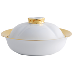LEGLE - Auspicious Round Soup Bowl with Lid - Gold Edge, , large