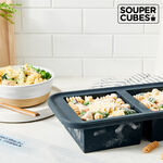 官方直營【Souper Cubes】多功能食品級矽膠保鮮盒_曜石灰2件組(2格+4格), , large