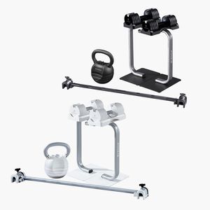 BYZOOM Fitness 5.6公斤(12.5磅)可調式重訓器材套組 速調啞鈴 壺鈴 槓鈴桿 啞鈴架組 宅配免運