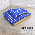 [台客嚴選] 藍白格竹面單人透氣床墊附枕 台灣製 學生床墊 單人床墊 記憶枕, , large